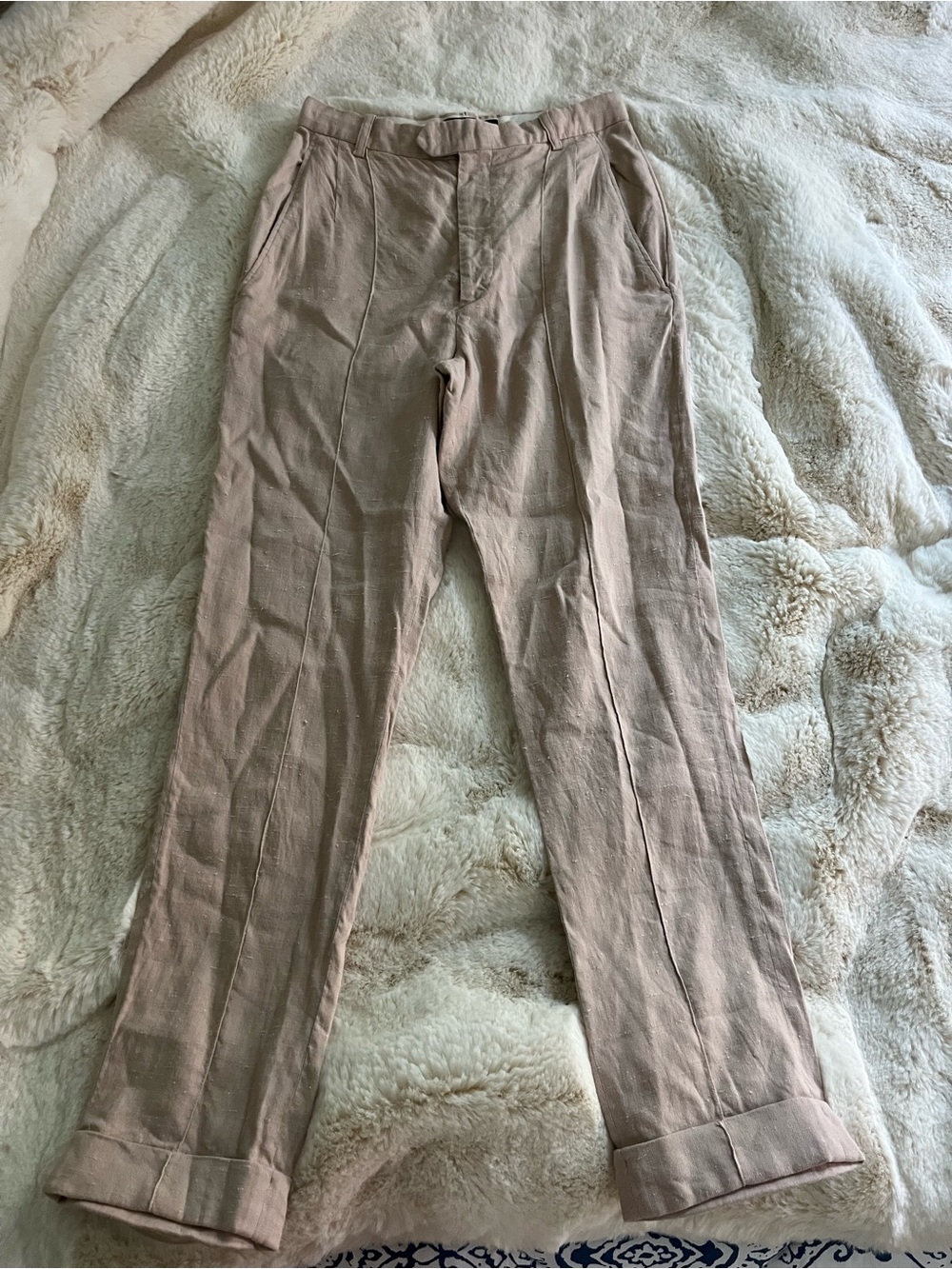 Isabel Marant Tapered Linen Dress Pants in Light Tan size 36